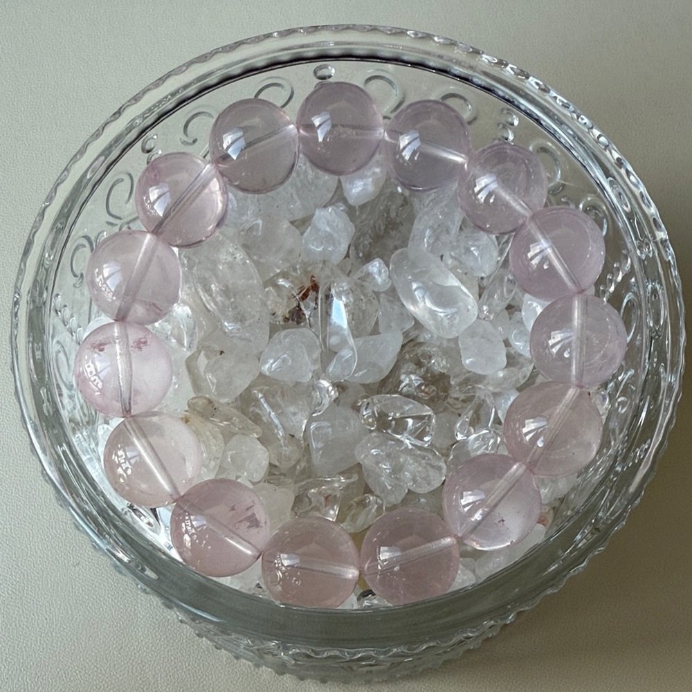Natural Mozambique Rose Quartz Bracelet | Love & Healing Crystal